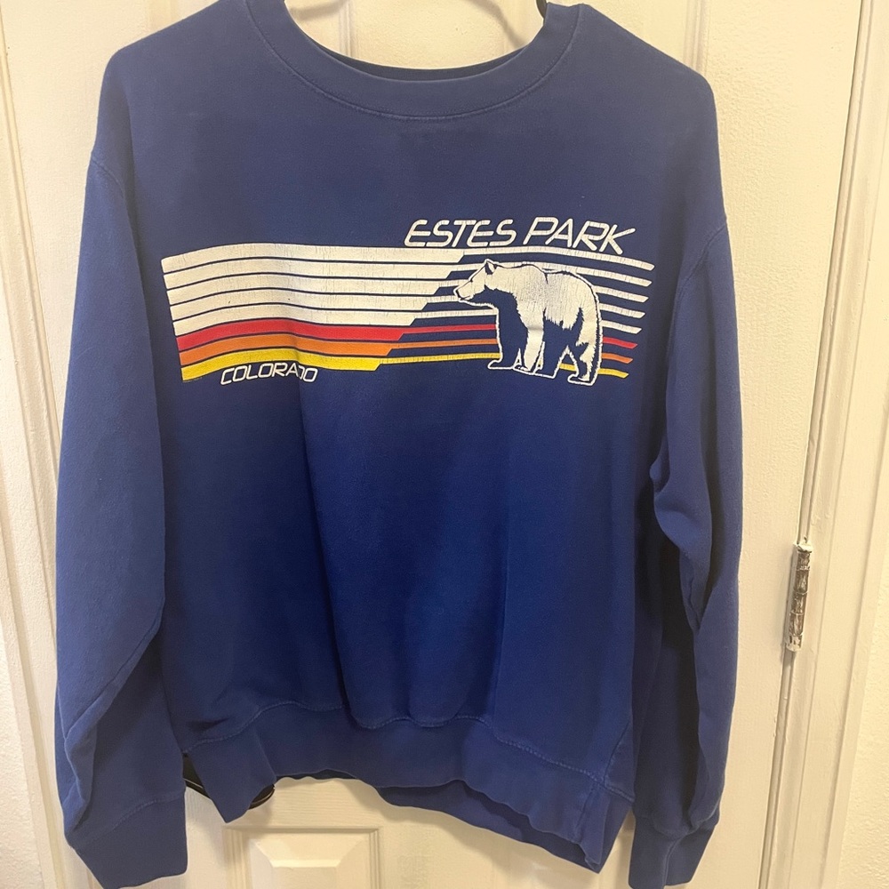 Estes Park Blue Crewneck Sweatshirt- M